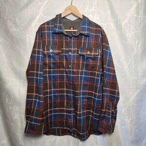 Swiss Tech Long Sleeve Button Up Shirt Men's 2XL Blue Red Plaid Casual‎ Outdoors